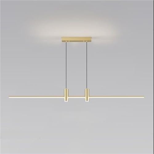Lustre LED linéaire doré de 100cm et suspension tube moderne réglable