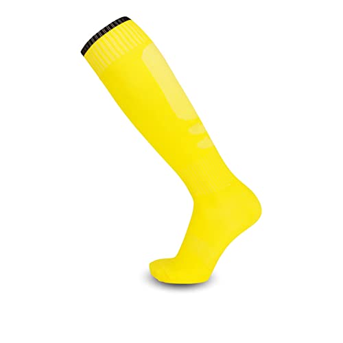 Kids Football Socks Youth Soccer Socks Breathable Sports Training Accessories, Teen Long Socks Suitable for Boys Girls Football Rugby Outdoor Sports, gelb, Einheitsgröße Cover
