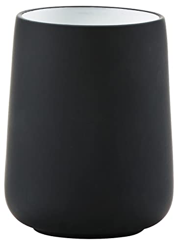 ZONE DENMARK Nova One Toothbrush Cup | Sleek & Durable Modern Bathroom Accessory | Revitalize Your Daily Routine with Scandinavian Elegance and Practicality Unite- (Black)