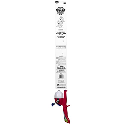 Kid Casters: Paw Patrol Youth Fishing Pole | Spincast Reel & Practice Casting Plug | Small & Easy To Use (Pre-Spooled With A 6-Pound Fishing Line), 29.5 Inches Long #TOP2