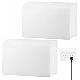 Plug Socket Covers UK, 2PCS Plug Covers for Sockets, Baby Plug Socket Cover UK for Sockets & Switches, Universal Plug Socket Cover, Easy to Install & Use (Double, White)