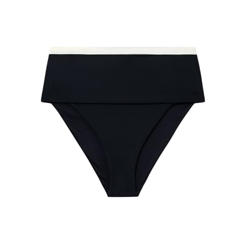 GISELA - Braguita Bikini Alta Multiposición, Diseño Bicolor, Cinturilla a Contraste, el Corte Estiliza la Figura, Poliamida