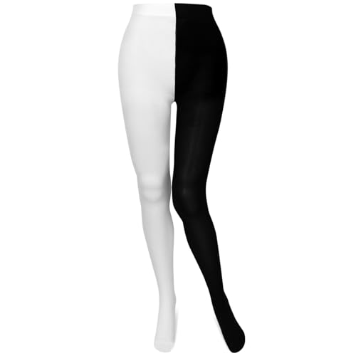 Boyiee Collants de Robe de Fête Rayés de Noël Mardi Gras Halloween pour Femme Adulte(Noir et blanc)