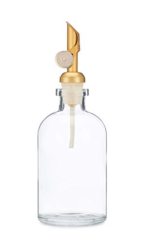 8oz Small Glass Mouthwash Dispenser | Recycled Clear Glass Self Pour Spout Mouthwash