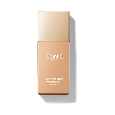 ICONIC London Super Smoother Blurring Skin Tint | Light to Medium Coverage Matte Makeup Foundation| Enriched with Vegan Collagen and Peach Flower Extract - Neutral Light Cover