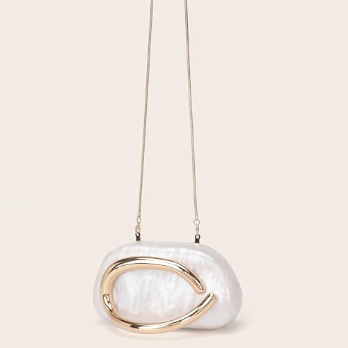 Image of Acrylic Clutch Purse for Women Marbling Evening Wedding Handbags Acrylic Shell Box Purses for Party Prom Cocktail