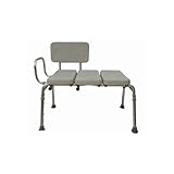 VMS Padded Transfer Bench - 300 lbs Capacity, Height Adjustable, Reversible Back, Tool-Free Assembly, Waterproof and Tear-Resistant Foam Cushion