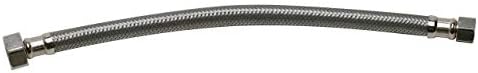 Fluidmaster B1F12 Faucet Connector, Braided Stainless Steel - 3/8 Female Compression Thread x 1/2 I.P. Female Straight Thread, 12-Inch Length