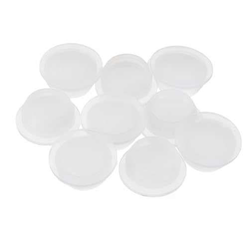 Image of uxcell 10pcs Hole Plugs, Heat Resistant Silicone Flush Type Fastener Hole Cover Plug for 25mm(1 Inch) Hole, Round Snap Locking Tubing Plug Hole for Furniture Cabinet, White