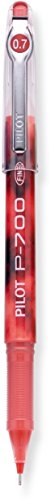 Pilot, Precise P-700 Gel Ink Rolling Ball Stick Pens, Marbled Barrel, Fine Point 0.7 mm, Red, Pack of 12
