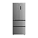 Cookology 391L Freestanding French Door Fridge Freezer - 70cm - LCD Temperature Control - 4 Star Freezer Rating - Frost Free - Inox