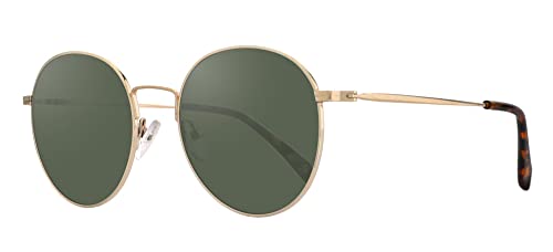 915B Round Unisex Sunglasses Size 52/19/140 (Gold/Green) (Gold/Green)