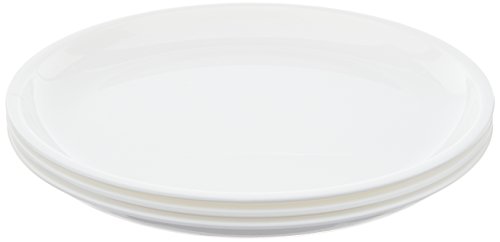 Signoraware Round Half Plastic Plate Set, Set of 3, White