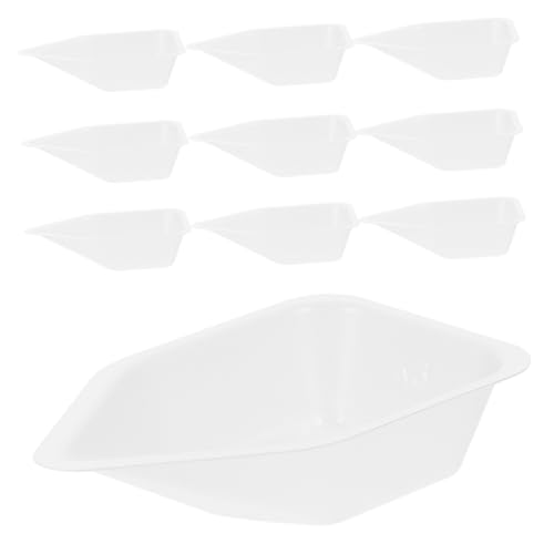 Cabilock 10pcs Plastic Weigh Boats Weighing Dishes With Spout Trays Food Sample Tray Pour Boat For Lab Food Scale Powder Weight Crafts