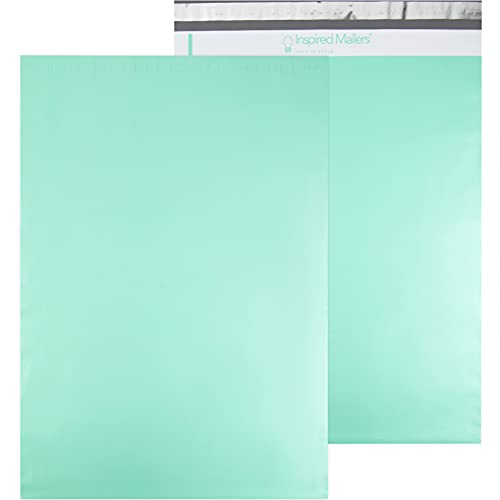 Image of Inspired Mailers - Poly Mailers 14.5 x 19-100 Pack - Mint Green - Plastic Shipping Bags - Large Mailing Envelopes - Poly Bags for Shipping - Packing Envelopes