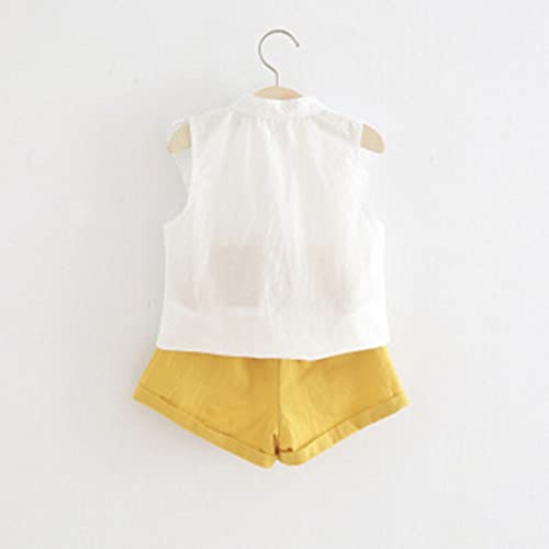 NLGToy Conjunto de roupas infantis conjunto de bordado shorts infantil com babados e blusas para men