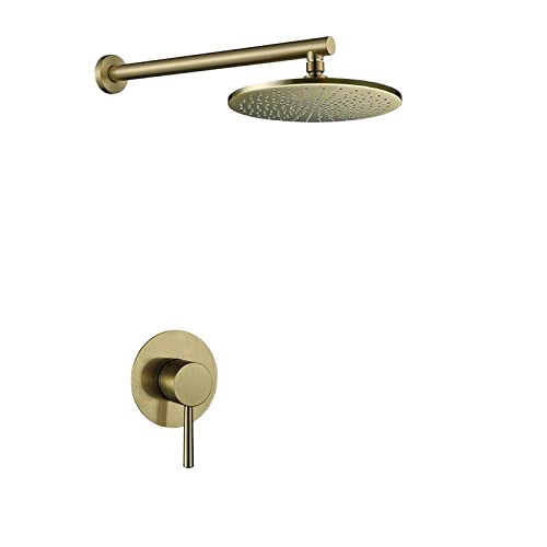 Douche au plafond effet de pluie or brossé pour créer un spa moderne chez soi