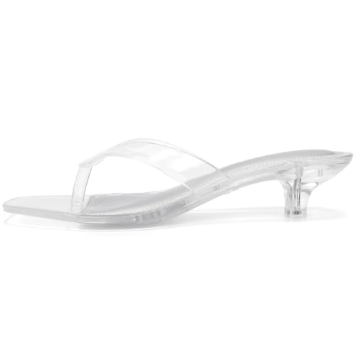 Bacia Jelly Thong Kitten Heel Sandals for Women Clear Size 9 - image 9