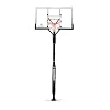 Silverback Height Adjustable In-Ground Basketball Hoop with Tempered Glass Backboard, Pro-Style Breakaway Rim & Backboard Pad