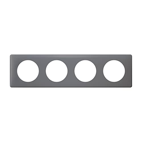 Plaque 4 postes Legrand Céliane schiste mat pour support universel horizontal