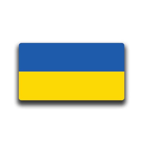 Image of World Country Flag Decal Stickers - Two Pack - for Cars Windows Bumpers Laptops Tablets Tumblers Cups Walls (Ukraine)