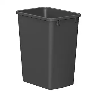 35QT Kitchen Trash Can, Slim Plastic Waste Bin, Easy Open Top, Black
