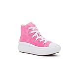 Converse Chuck Taylor All Star Move Platform Color Splash (Little Kid), White/Chaos Fuchsia, 13 US Unisex