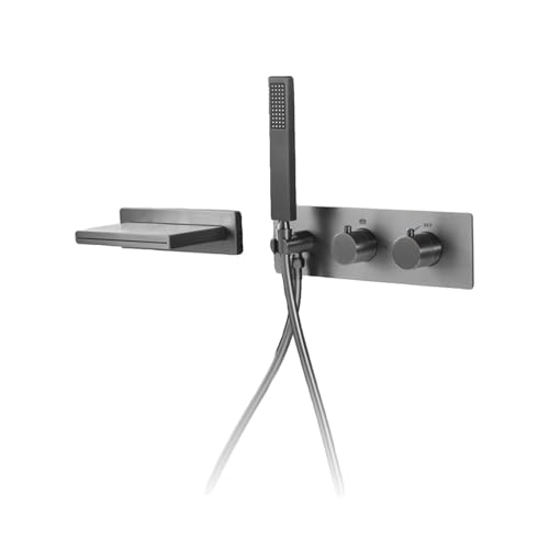 Mitigeur de bain cascade gris design moderne en laiton pour une salle de bain de luxe