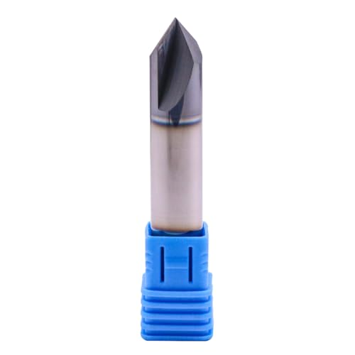 Image of 1 /2 inch 2 Flute 90 Double End Solid Carbide Chamfer End Mill - AlTiN Coated | 90 Chamfer Angle, V Groove Router, 1 /2 inch Shank 3 inch OAL For Milling Wood, Alloy Steel, Carbon Steel, Cast Iron, Copper