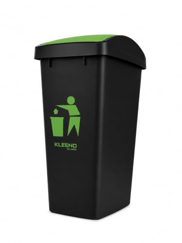 CELLO Plastic Swing-Lid Garbage Dustbin (48 Ltr, Green/Blue/Black)