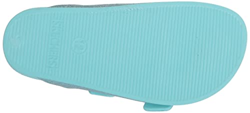 Skechers Girl's Foamies Cali Blast - Summer Sparkles Slide Sandal, Turquoise, 3 Little Kid