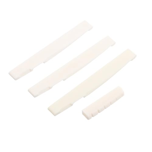 KONTONTY 1Set Ox Bone Guitar Bridge Saddle and Nut for Acoustic Folk Guitar String Instrument Parts for Enhanced Sound and Improved Playability Nut