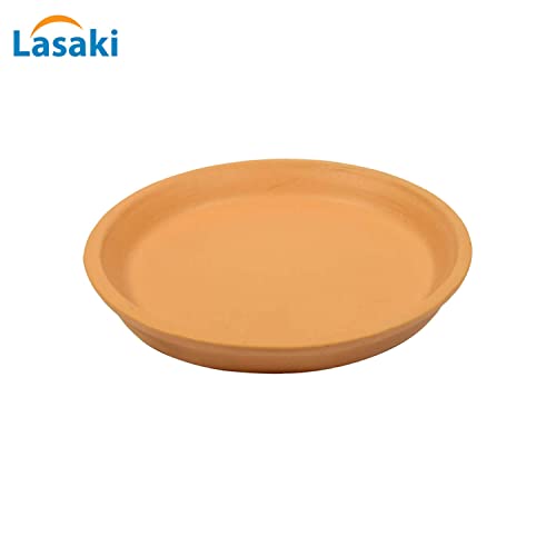 Image of Lasaki Round Ginger Ceramic Bottom Trays /Plate for Planter (6-inch, Set of 2) | Dripping Tray for Pots, Tray for Indoor & Outdoor Planters, Home Decor