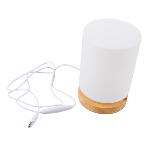 Lámpara de Mesa de Noche LED de Madera con Carga USB miniatura 1