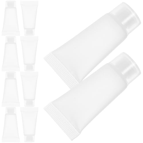 Yardwe 50 Tubetti da Viaggio Vuoti 5Ml Tappo a Vite Tubi Comprimibili per Lozione e Dentifricio Flaconi Ricaricabili Leggeri e Compatti per Cosmetici e Prodotti Liquidi per Viaggi e