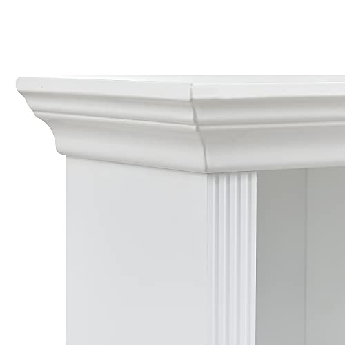 Good & Gracious Mid Century Modern Electric Fireplace Tv Stand, Fit Up To 55" Flat Screen Tv With Tempered Glass Adjustable Shelves Open Storage Cabinet Painting Tv Console For Living Room, White #TOP5
