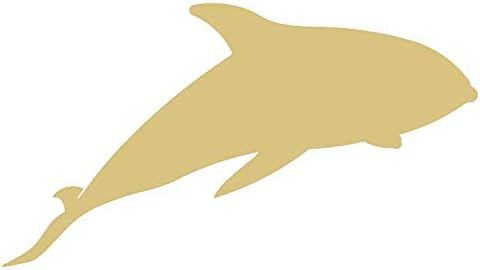 Orca Unfinished MDF Craft Cutout – 1/4 Inch MDF Whale Ocean Nautical Decor Wood Blank Basic Shape for DIY Door Hangers, Wood Signs & Seasonal Decor – Multiple Sizes (6”, 12”, 18”, 24”)