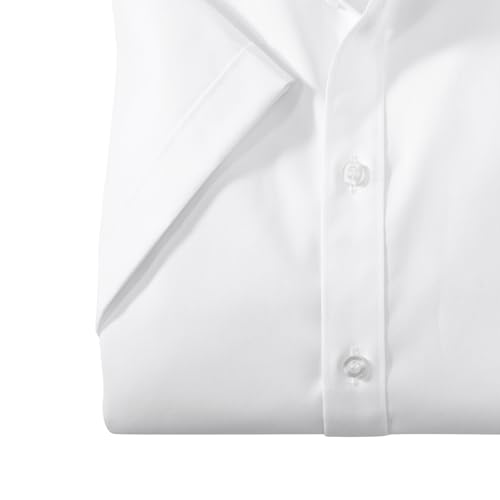 OLYMP Herren Hemd Level Five Body Fit Kurzarm, 41, Weiß