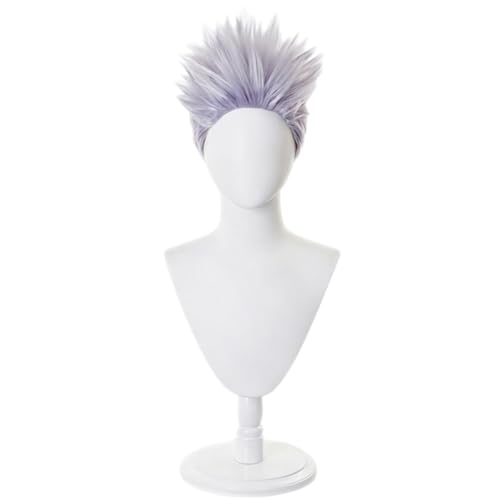 Vivaroom Gojo Satoru Wig Cosplay Wig with Wig Cap Heat Resistant Synthetic Hair for Manga Anime JJK Role Play for Festival Holiday Cosplay Party Comic Exhibition