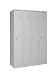 Produktbild furni24 Garderobenschrank 120 cm x 50 cm x 180 cm grau 4-türig 30 cm Abteilbreite fertig montiert in verschiedenen Ausführungen verfügbar