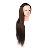 Modell Head Styling Training Synthetic Faser Friseur Training Kosmetologische Puppe zum Üben von Haaren mit Klemme brauner Modellkopf