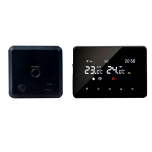 Mcclellanty Tuya Wifi RF Interruptor de Termostato Inteligente Controlador de Temperatura para Calentador de Agua de Caldera de Gas para Home (Negro)