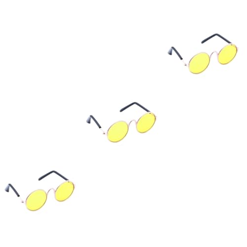 NOLITOY 3sets Metal Frame Pet Sunglasses Small Dogs Cats Fashion Trend Eyewear 2pcs*3