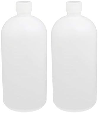 sourcing map 2Pcs 1L HDPE Plastic Clear White Narrow Mouth Liquid...