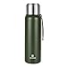 Thermos isolato sottovuoto, 1000 ml, con coperchio a tazza, in acciaio inox, a prova di perdite, mantiene il caffè caldo e freddo bottiglia per bevande (verde, 1000 ml)