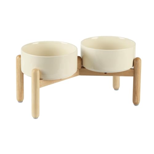Havniva Ceramic Dog Bowls Elevated, Raised Dog Food Bowl for Medium Dogs