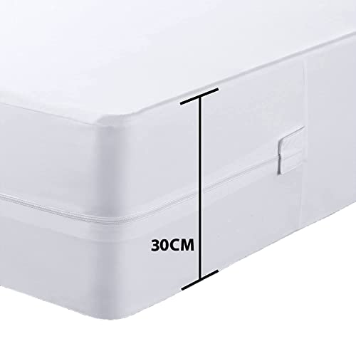 AmigoZone Zipped Mattress Protector Total Encasement Zipper Cover for Anti Bug Bed Protection Matress Protectors Covers with Zip (Bunk Bed, 30)