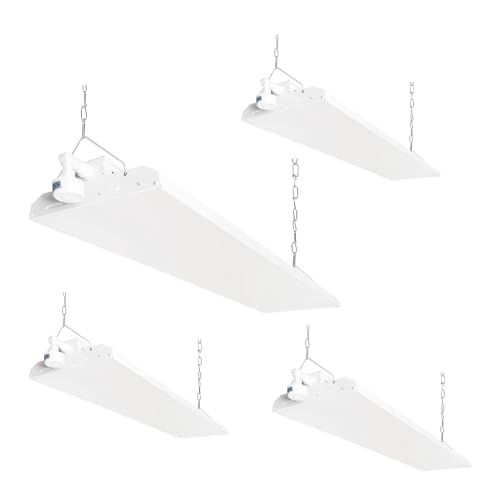 4FT 1000-Watt Equivalent LED Linear High Bay Shop Lights with Motion Sensor,300W,40500LM,135LM/W,5000K High Bay Lights,0-10V Dimmable Commercial Bay Lighting for Garage,Shop,Supermarket