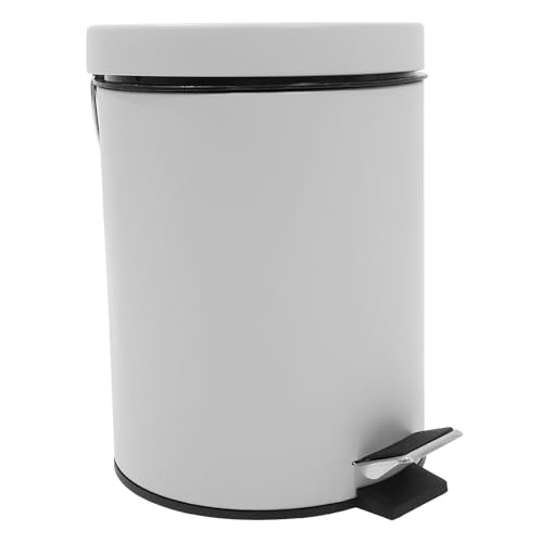 Caneca de basura con pedal 5L gris mate con tapa