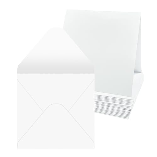 Cartes de vœux et enveloppes vierges blanches qui ne gondolent pas pour invitations 20,3 cm